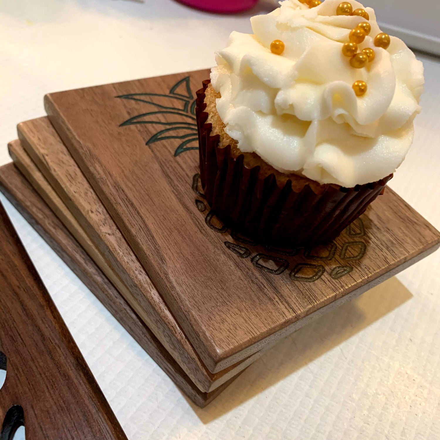 Pineapple epoxy inlay coasters