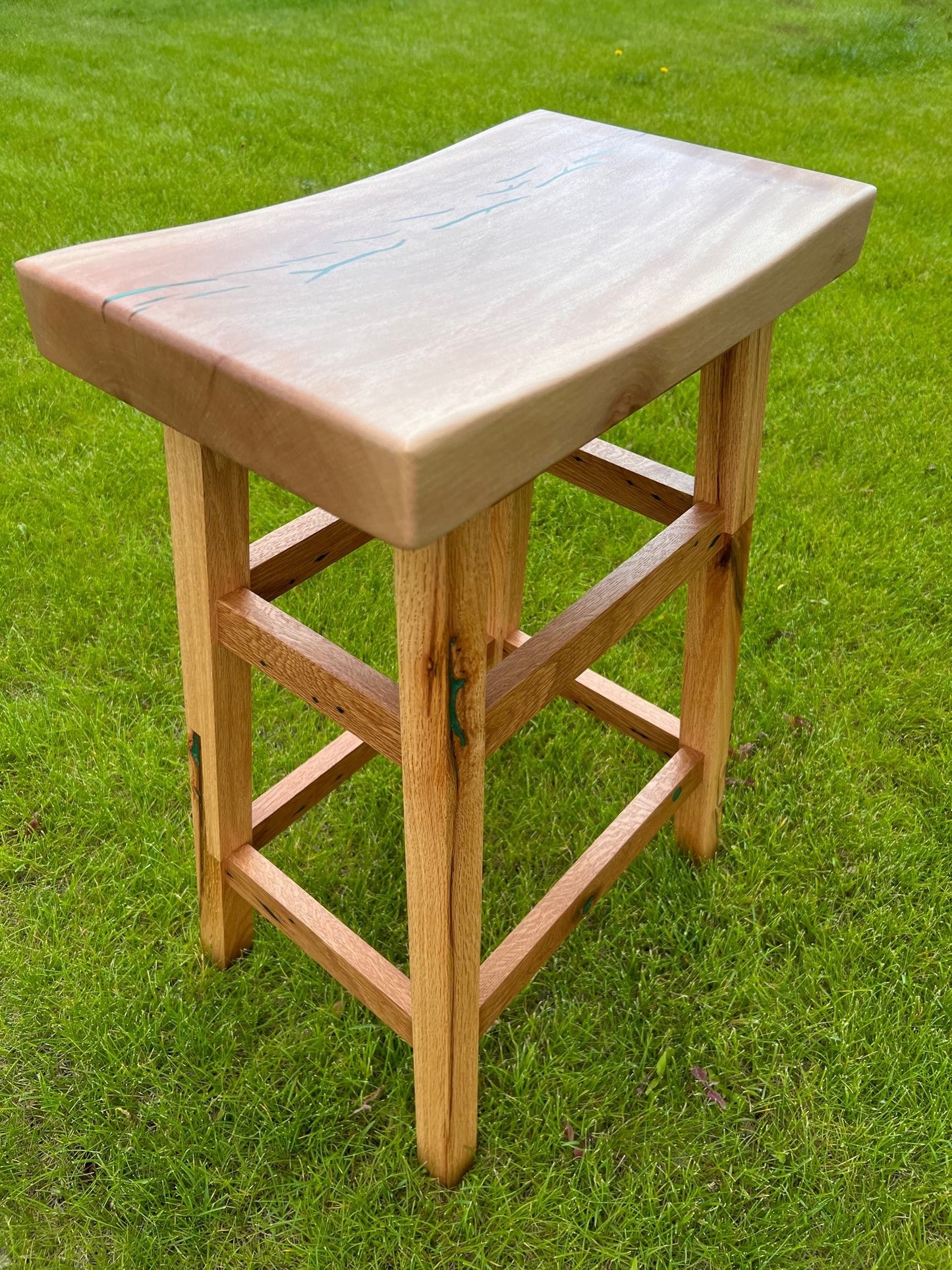 Custom barstool in Jungle Green