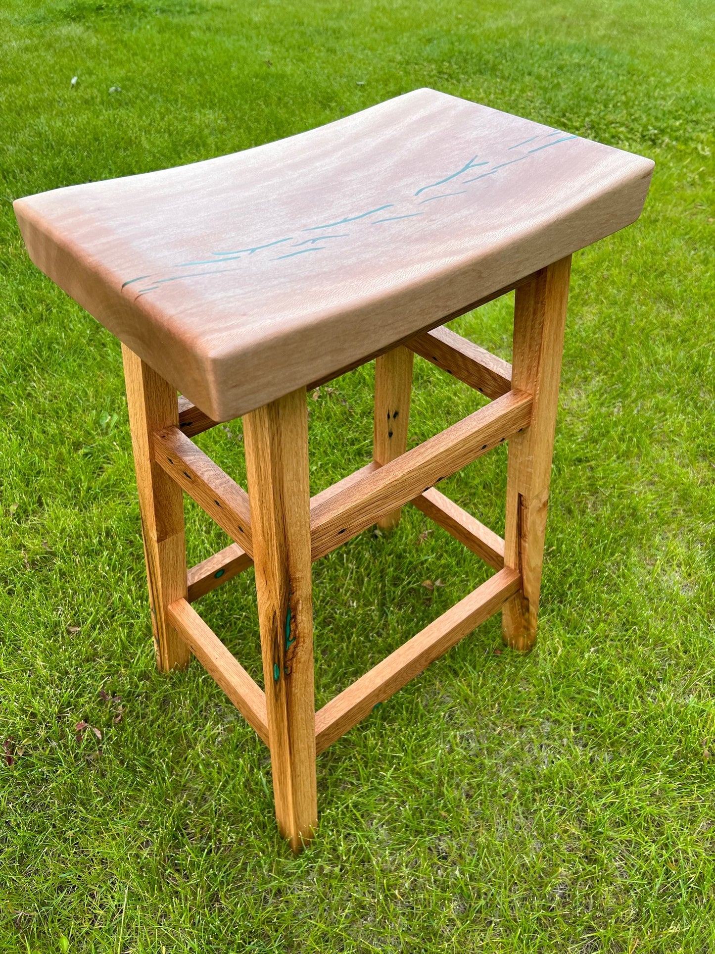 Custom barstool in Jungle Green