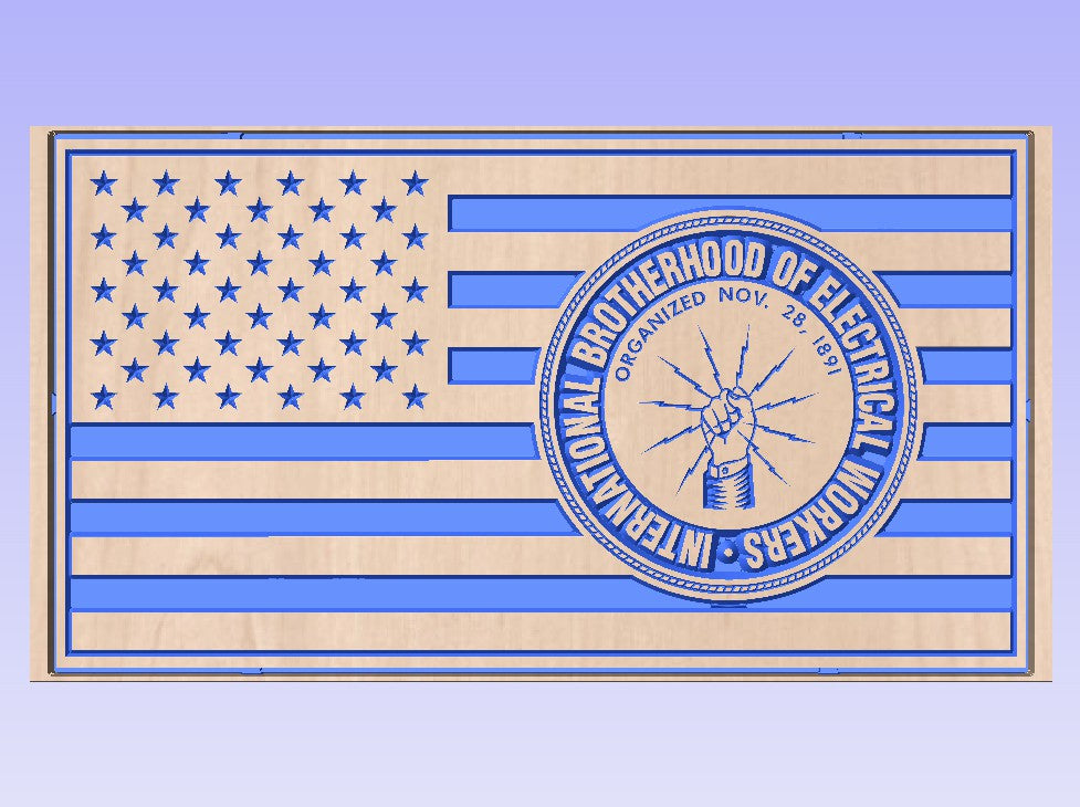 IBEW Flag Cut Files SVG jpg dxf pdf crv