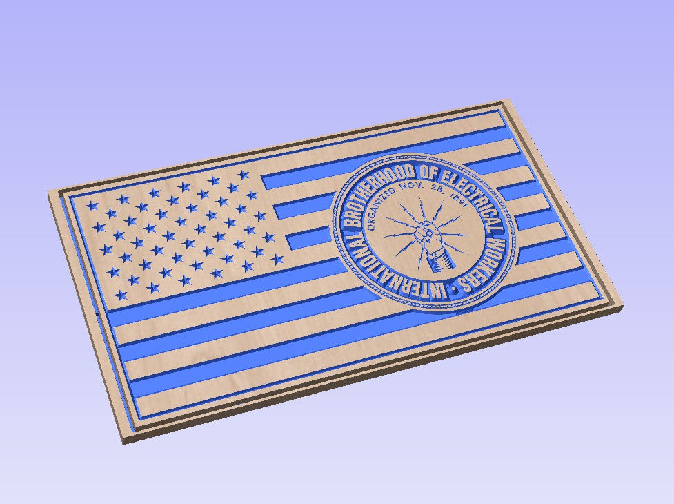 IBEW Flag Cut Files SVG jpg dxf pdf crv