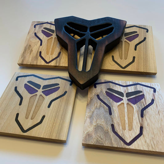 Black Mamba Coasters and Trivet / Hot Pad