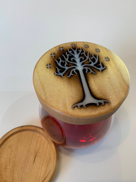 Tree of Gondor Wine Glass Topper - Epoxy Inlaid